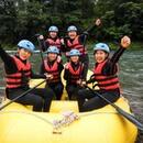 Six women enjoying rafting